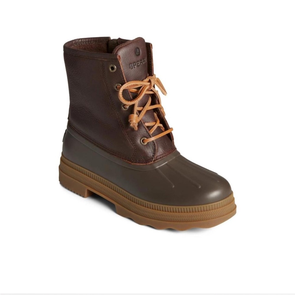 Sperry Dark Brown and Tan duck boots